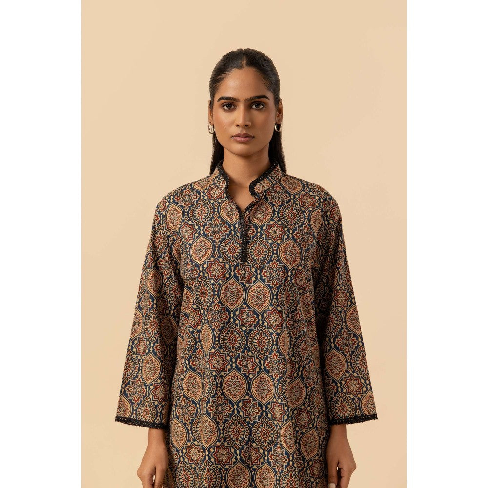 Naseebo Earthen Mirage Ajrakh Printed Farshi Coord Set