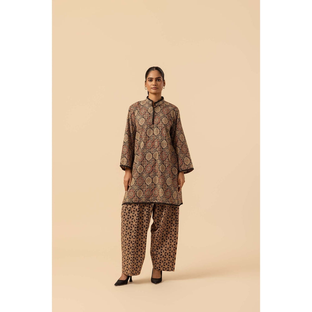 Naseebo Desert Bloom Ajrakh Printed Farshi Coord Set
