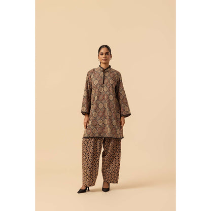 Naseebo Desert Bloom Ajrakh Printed Farshi Coord Set