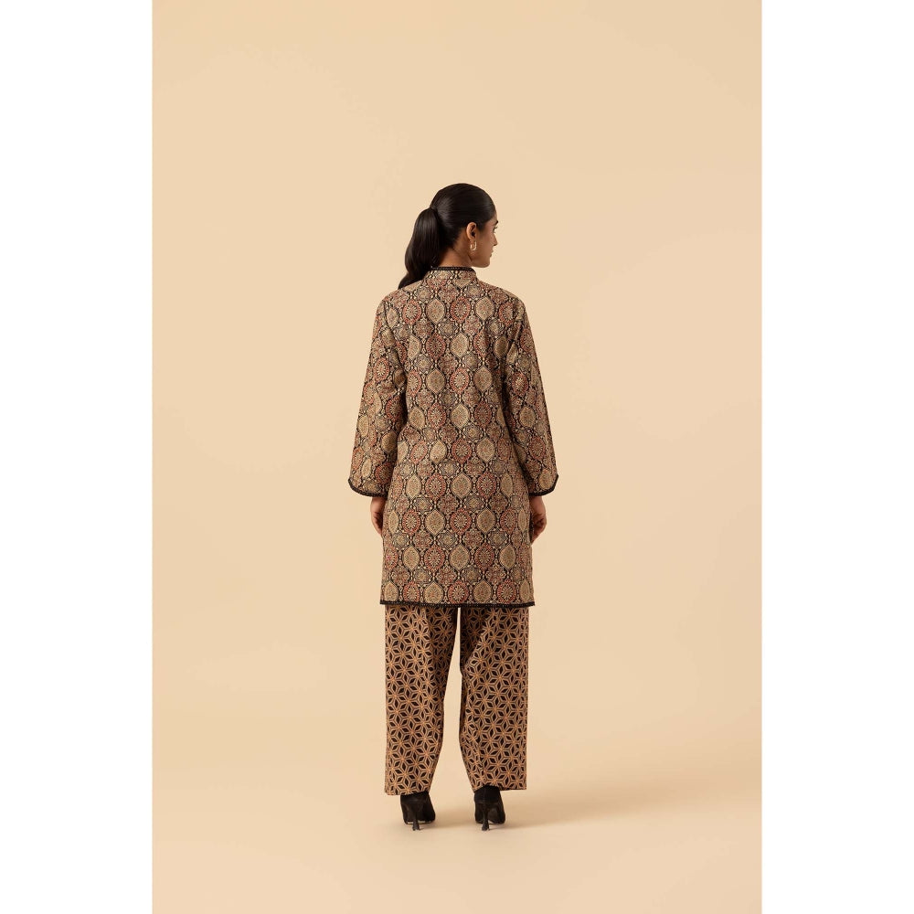Naseebo Desert Bloom Ajrakh Printed Farshi Coord Set