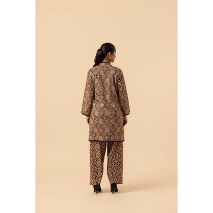 Naseebo Desert Bloom Ajrakh Printed Farshi Coord Set