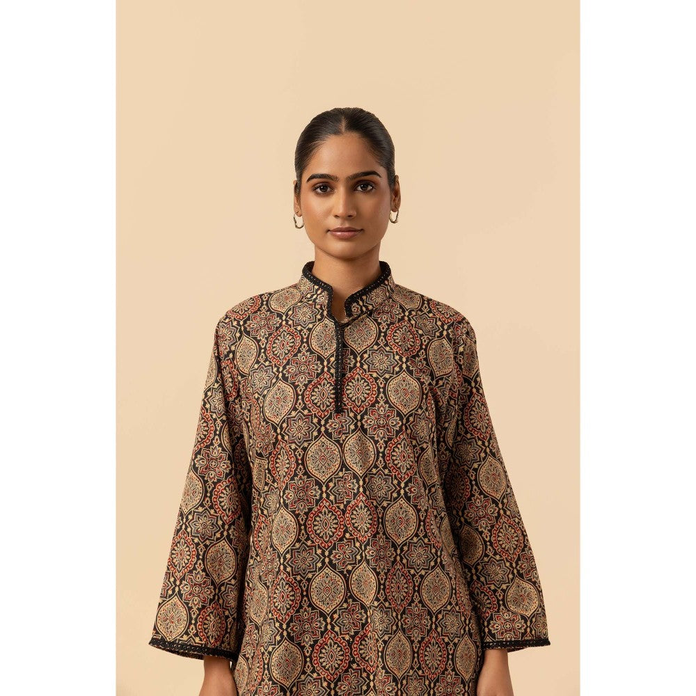 Naseebo Desert Bloom Ajrakh Printed Farshi Coord Set