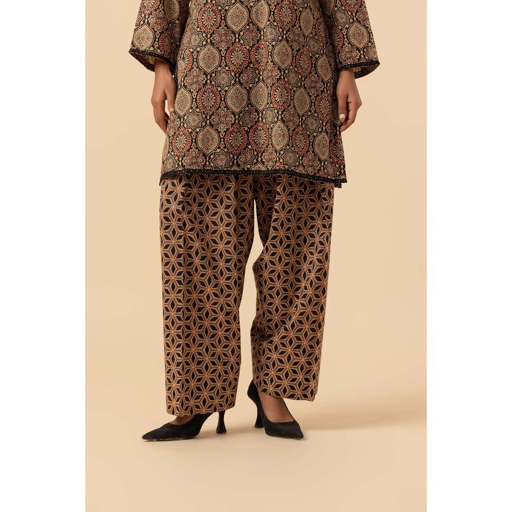Naseebo Desert Bloom Ajrakh Printed Farshi Coord Set