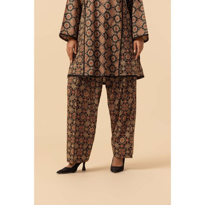 Naseebo Heritage Wheel Ajrakh Printed Farshi Coord Set