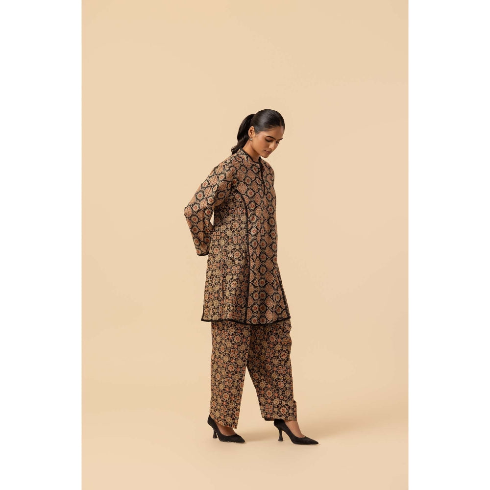 Naseebo Heritage Wheel Ajrakh Printed Farshi Coord Set