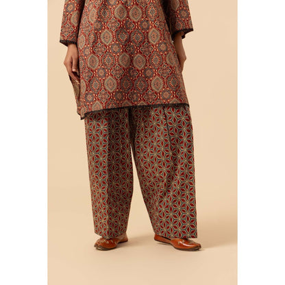 Naseebo Kutch Craft Ajrakh Printed Farshi Co-Ord Set