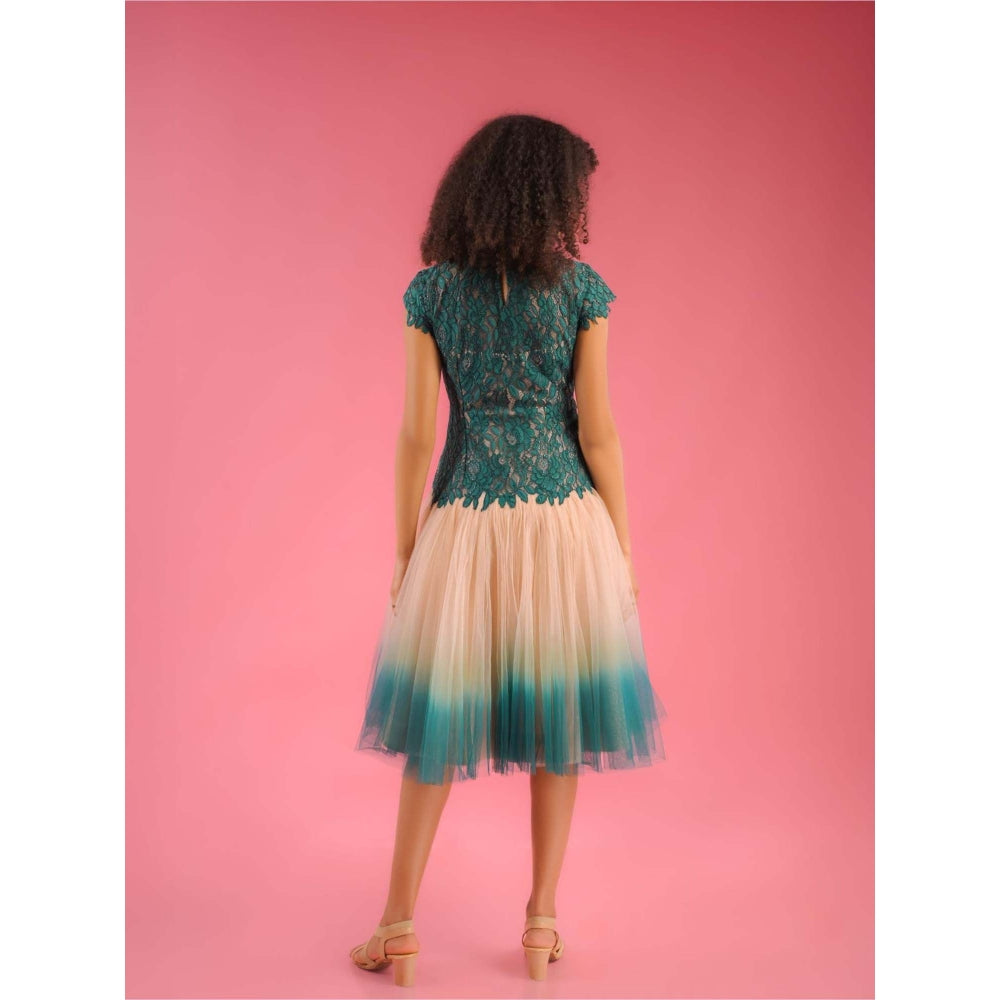 Natalia Livingston Teal Charolette Kaitoke Duotone Dress