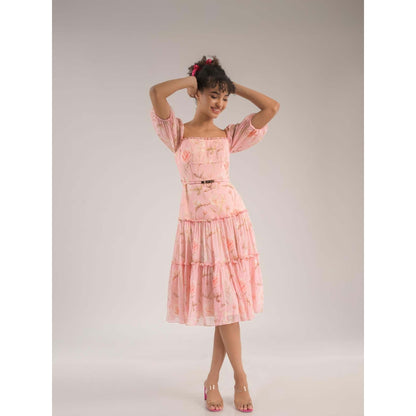 Natalia Livingston Dahlia Pink Floral Dress