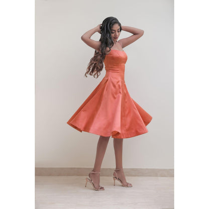 Natalia Livingston Aurora Coral Copper Dress