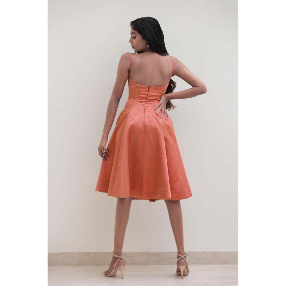 Natalia Livingston Aurora Coral Copper Dress