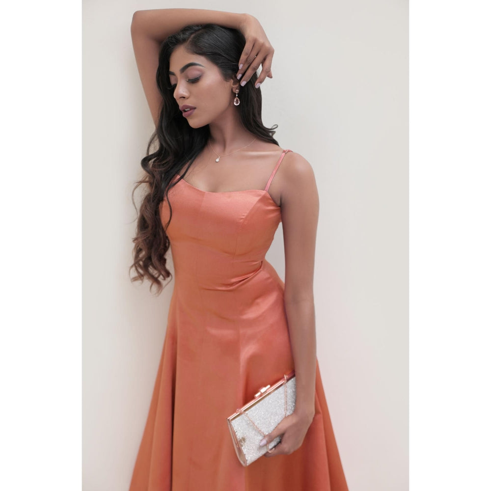 Natalia Livingston Aurora Coral Copper Dress