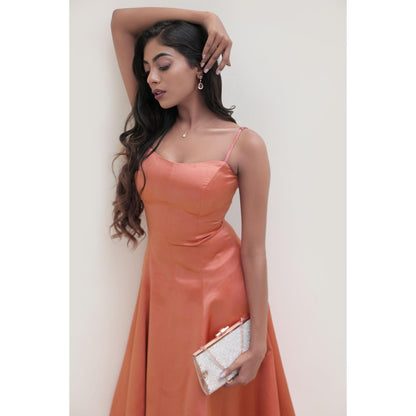 Natalia Livingston Aurora Coral Copper Dress