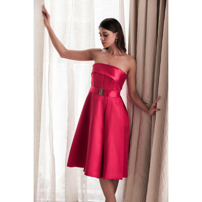 Natalia Livingston Aurora Red Solid Dress