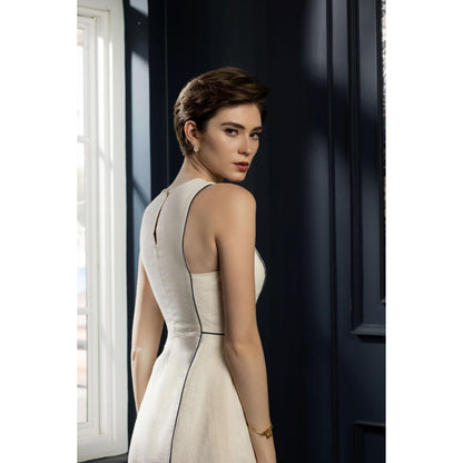 Natalia Livingston Audrey Chic Off White Dress