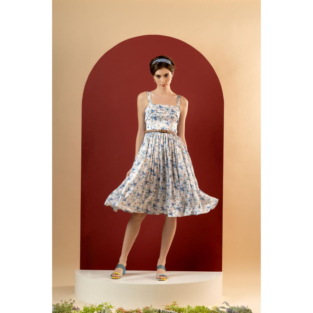 Natalia Livingston Dahlia Blue Bow Dress