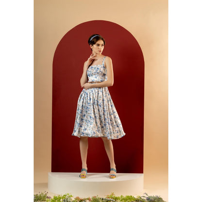 Natalia Livingston Dahlia Blue Bow Dress