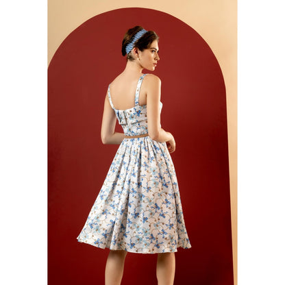 Natalia Livingston Dahlia Blue Bow Dress