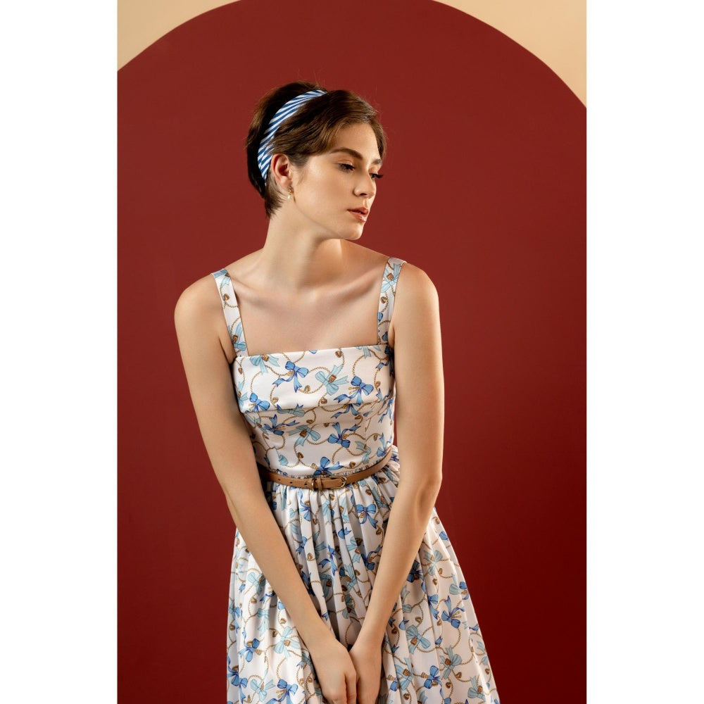 Natalia Livingston Dahlia Blue Bow Dress