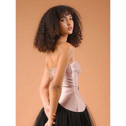 Natalia Livingston Audrey Rose Gold Corset Top
