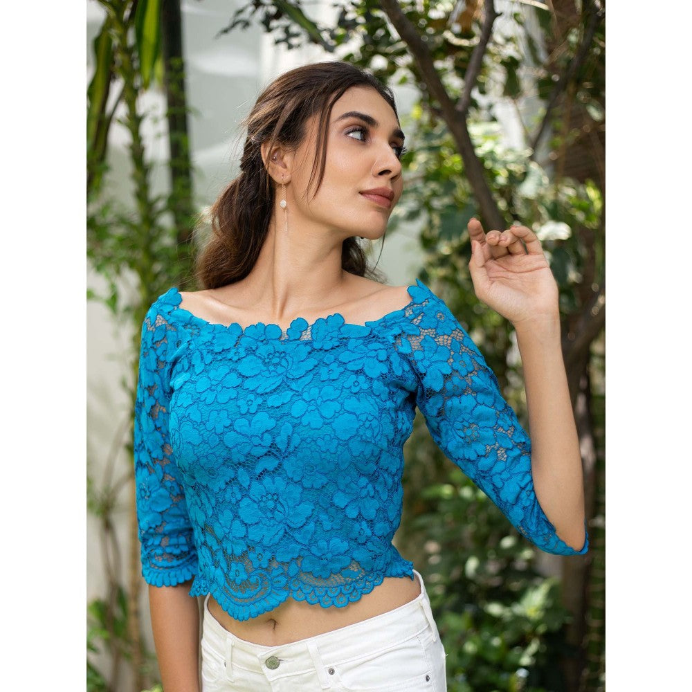 Natalia Livingston Charolette Blue Top