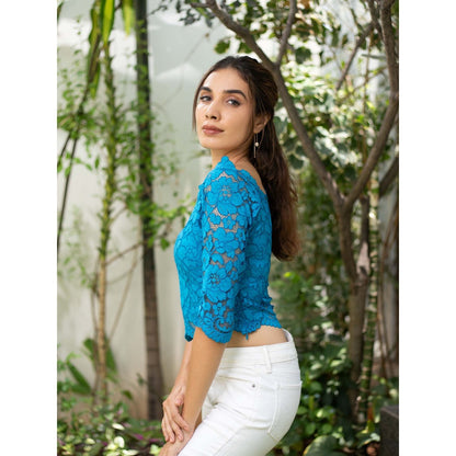 Natalia Livingston Charolette Blue Top