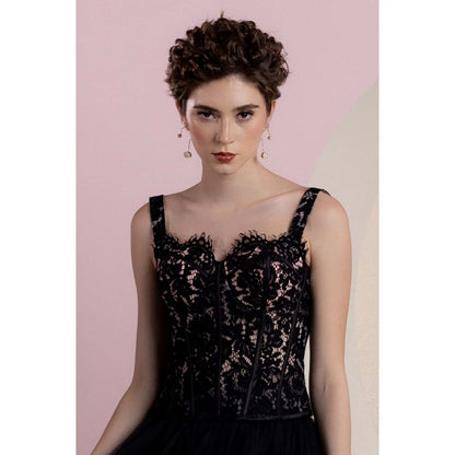 Natalia Livingston Charolette Black Corset Top