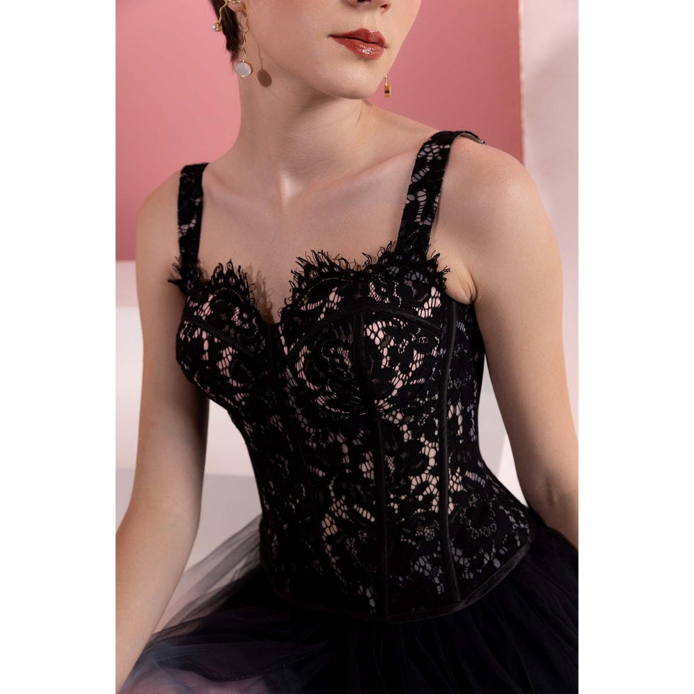 Natalia Livingston Charolette Black Corset Top