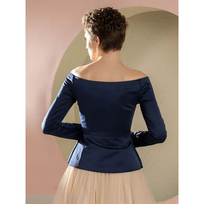 Natalia Livingston Audrey Navy Blue Blazer Top
