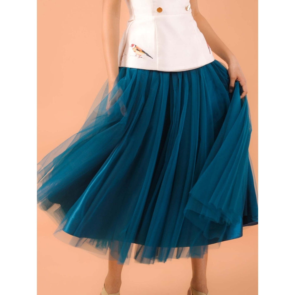 Natalia Livingston Green Charolette Teal Skirt