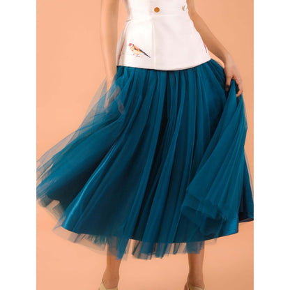Natalia Livingston Green Charolette Teal Skirt