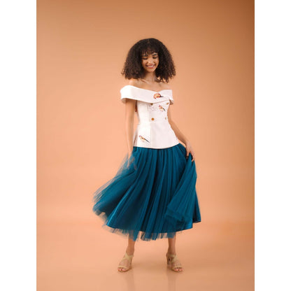 Natalia Livingston Green Charolette Teal Skirt