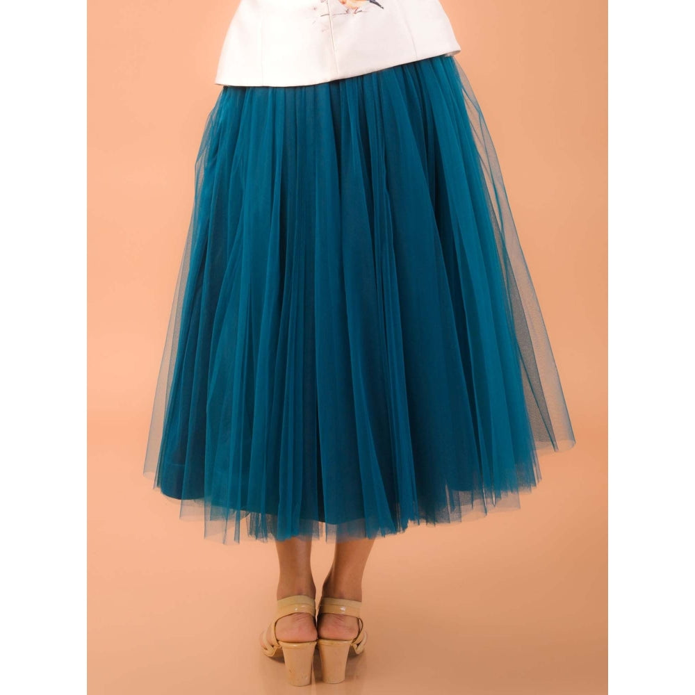 Natalia Livingston Green Charolette Teal Skirt