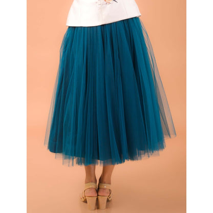 Natalia Livingston Green Charolette Teal Skirt