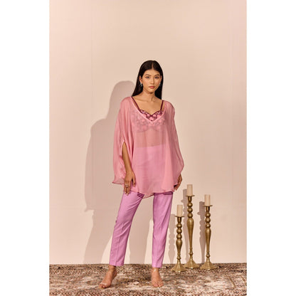 NAVA AURA Pink Elysiana Bustier with Top and Pant