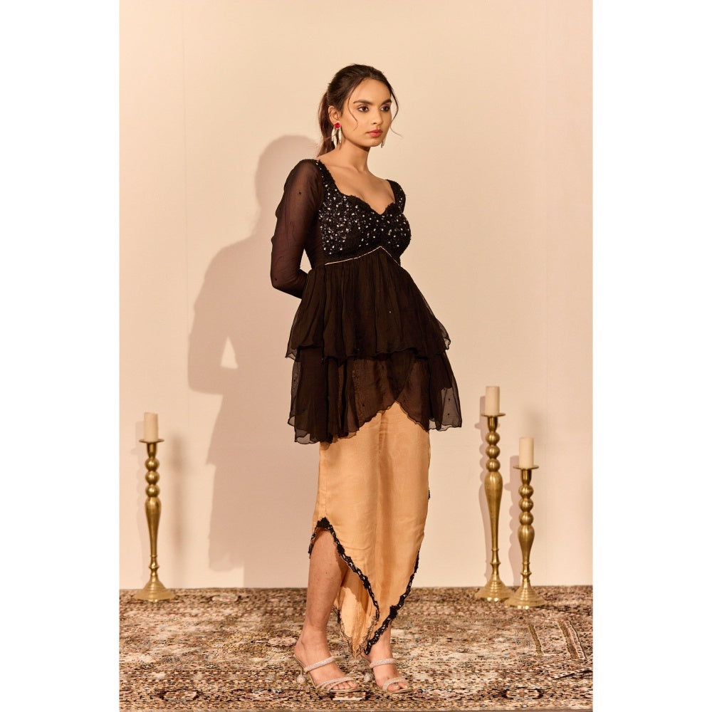 NAVA AURA Black Opulent Top with Pant