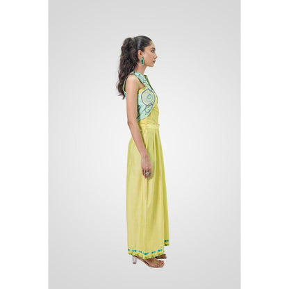 NAVA AURA Yellow Playful Panache Corset Top with Pant and Jacket