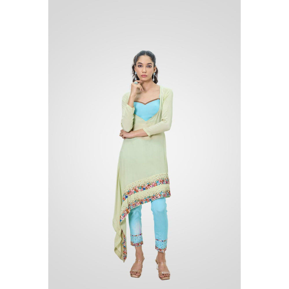 NAVA AURA Blue Playful Vividly Top with Bustier and Pant