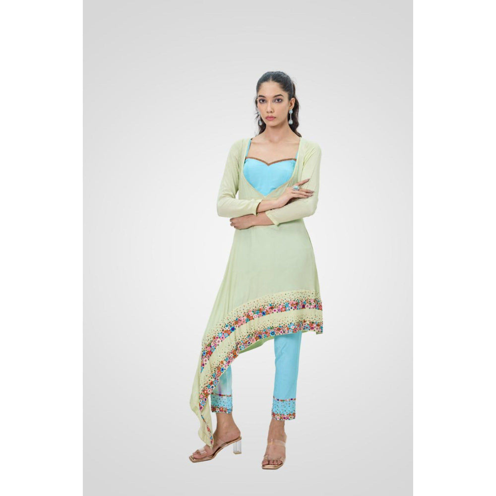 NAVA AURA Blue Playful Vividly Top with Bustier and Pant