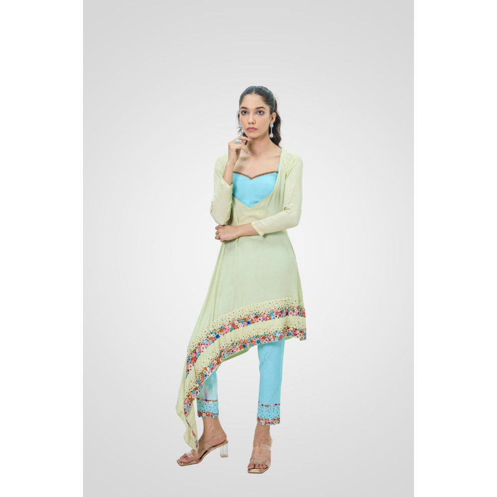 NAVA AURA Blue Playful Vividly Top with Bustier and Pant