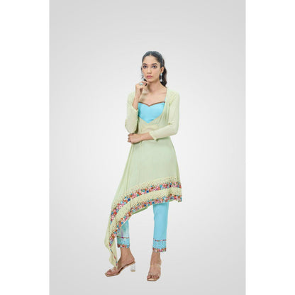 NAVA AURA Blue Playful Vividly Top with Bustier and Pant