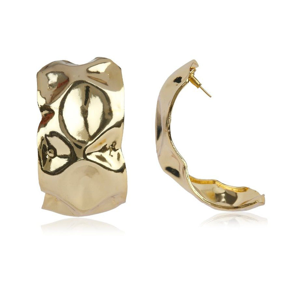 Valliyan Beaten Metal Hoop Earrings