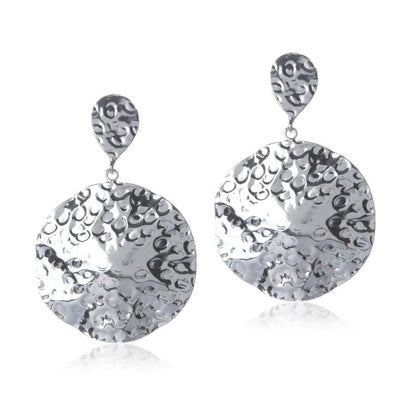 Valliyan Beaten Metal Earrings Round