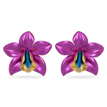 Valliyan Purple Tops Orchid Earring