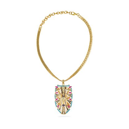 Valliyan Blue Egyptian Pendant Necklace