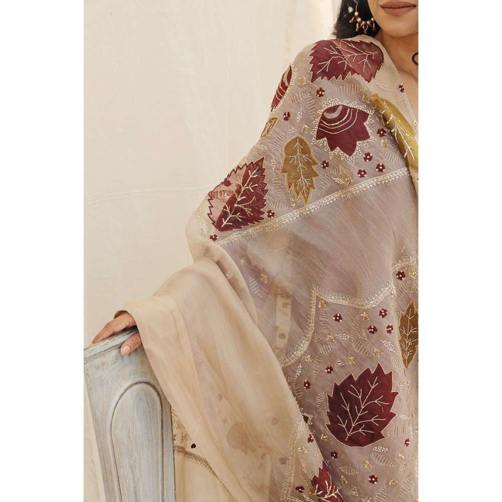 Neelu Sethi Hand Embroidered Kurta and Pant with Dupatta (Set of 3)