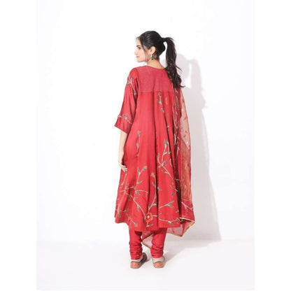 Neelu Sethi Hand Embroidery Anarkali Kurta and Churidar with Dupatta (Set of 3)