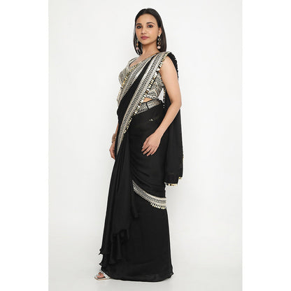 Neha Mehra Black Embroidered Stitched Blouse