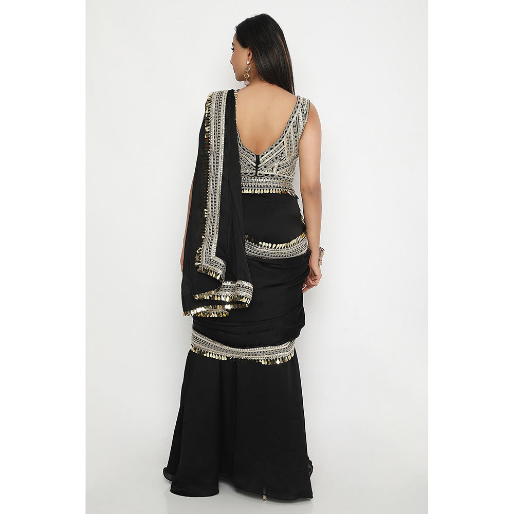 Neha Mehra Black Embroidered Stitched Blouse