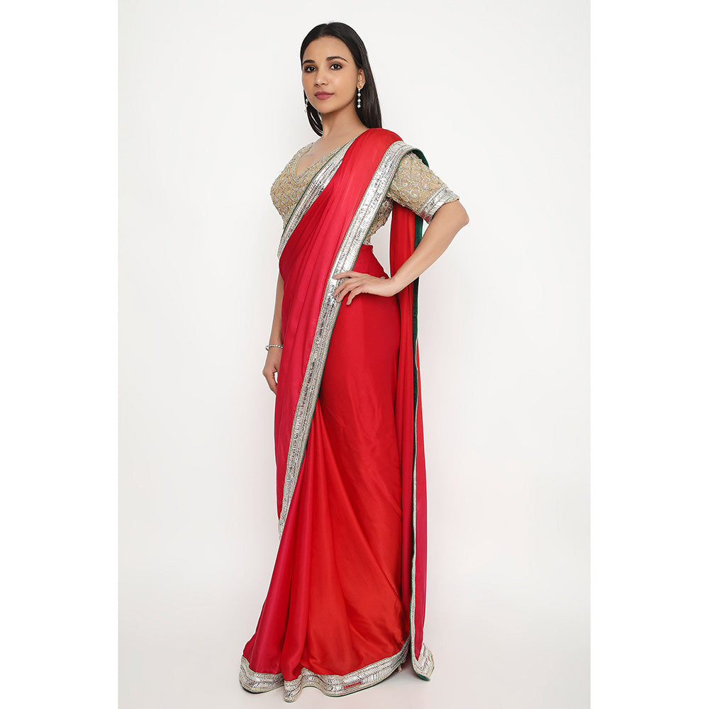 Neha Mehra Beige Embroidered Stitched Blouse