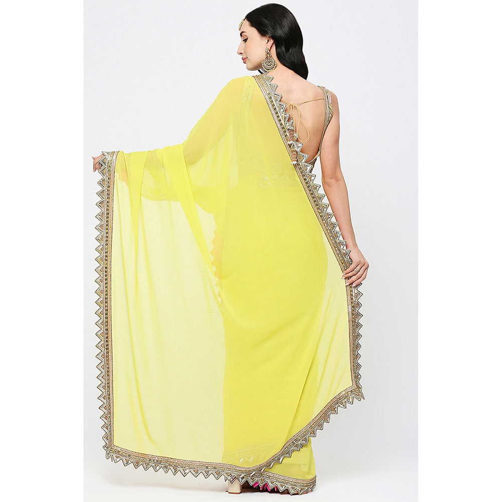 Neha Mehra Gold Embroidered Stitched Blouse